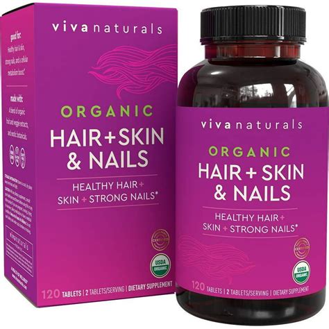 Organic Hair Skin And Nails Vitamins For Women With Biotin Hair