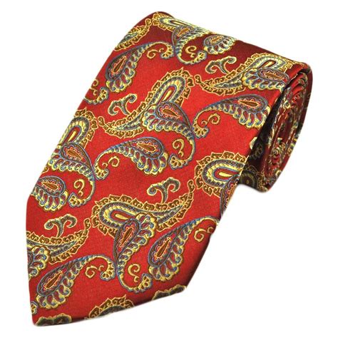 Red Blue Yellow Paisley Silk Tie From Ties Planet Uk