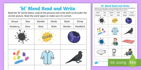 When kids learn consonant blends, it not only helps their speech, but their reading and spelling skills, too! 'bl' Blend Read and Write Worksheet (teacher made)