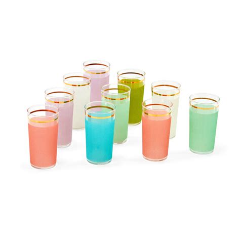 Orange Drinking Glass With Gold Band Gil And Roy Props