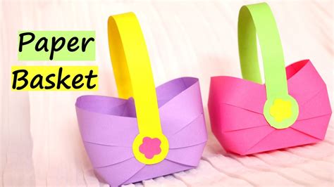 How To Make A Paper Basket For Easter 2017 Easy Paper Crafts Youtube