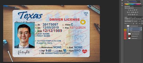 Free Editable Texas Drivers License Template