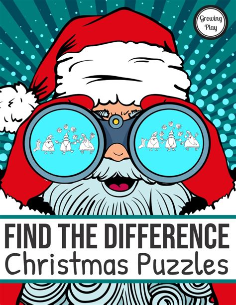 Christmas Spot The Difference Free Puzzle Growing Play