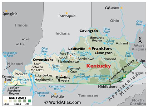 Kentucky Maps And Facts World Atlas Naber