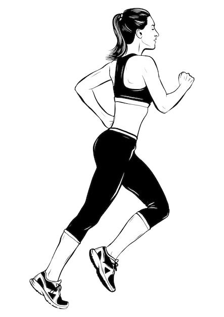 Premium Vector Handdrawn Sketch Of Running Woman