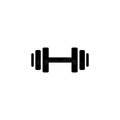 Weights Symbol Icon Black Minimalist Dumbbell Isolated Vector