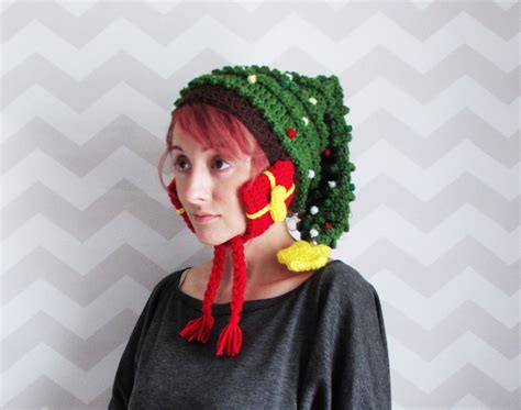 Crochet Christmas Hat Pattern Christmas Tree Hat Novelty Etsy