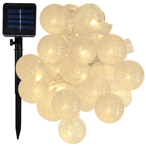 Solar Powered Air Bubble String Lights 100 Led Warm White 8 Modes