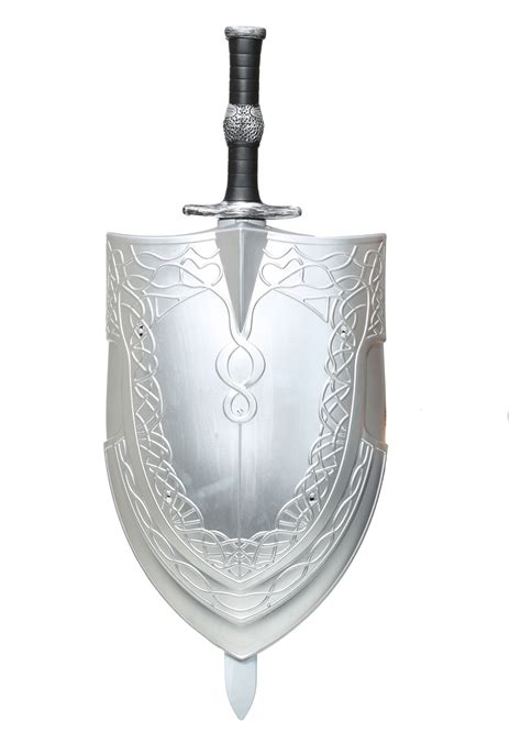 Valiant Knight Silver Sword And Shield Weapon Set
