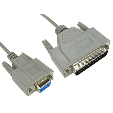 3m Long Serial Rs232 Cable 9 Pin Female To 25 Pin Male Null Modem
