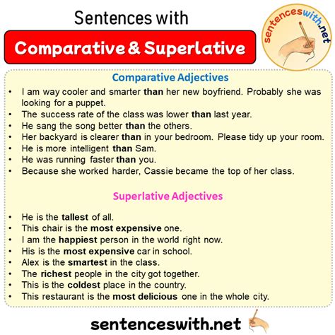Sentences With Comparative And Superlative Sentences About Comparative