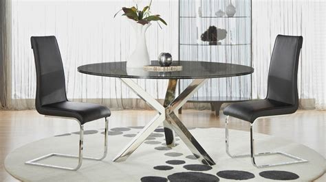 Cointet 60 Inch Round Dining Table Crackle Glass Zuri Furniture