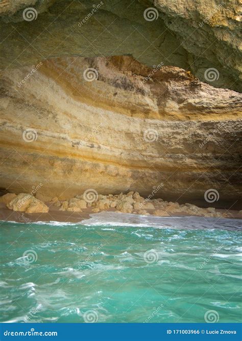 Beautiful Benagil Cave On The Algarve Coast Of Portugal Stock Photo