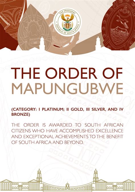 Know The National Orders The Order Of Mapungubwe The Order Is Awarded