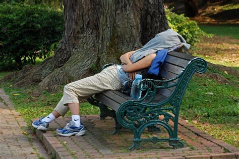 Woman Sleep In The Park Stock Image Image Of Outdoor 3379093