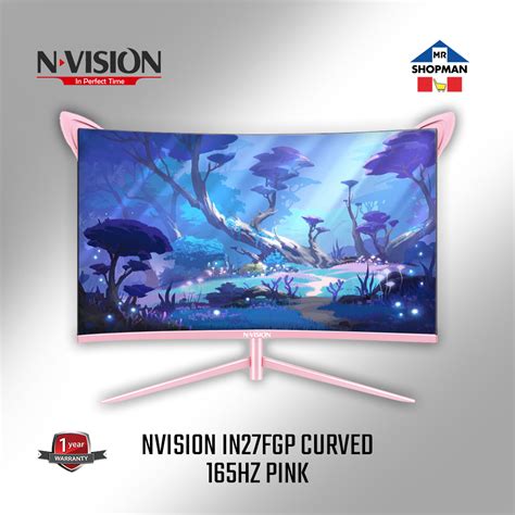 Nvision In27fgp 27 Pink 165hz 1920x1080 Curved Gaming Monitor Shopee