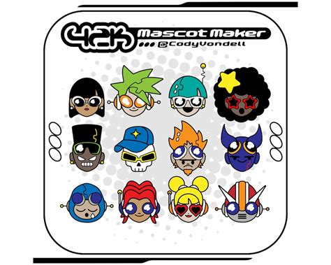 Y2k Mascot Maker Vector Kit Over 80 Assets For Characters Logos Icons