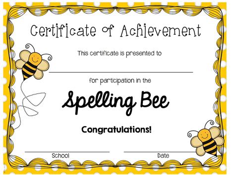Kims Creations 2015 Pertaining To Spelling Bee Award Certificate