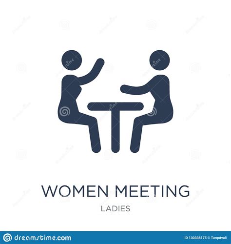 Women Meeting Icon Trendy Flat Vector Women Meeting Icon On White