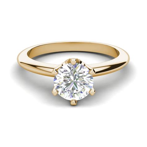 Prong Solitaire Carat Vvs D Round Cut Diamond Engagement Ring