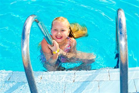 Girl Swims In The Pool Stock Photo Image Of Babe Sharm