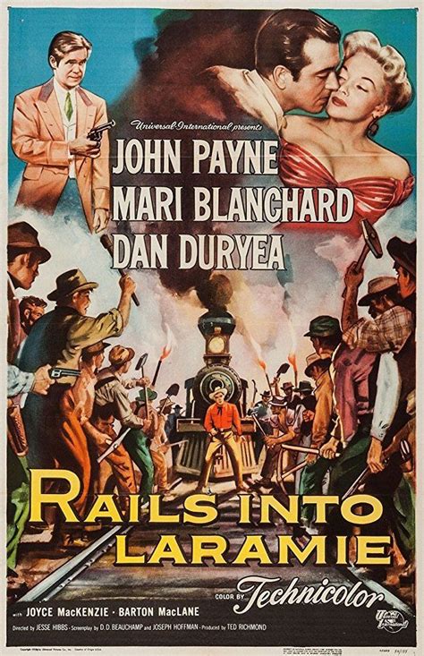 Rails Into Laramie 1954 John Payne Dvd Movie Posters Old Movie