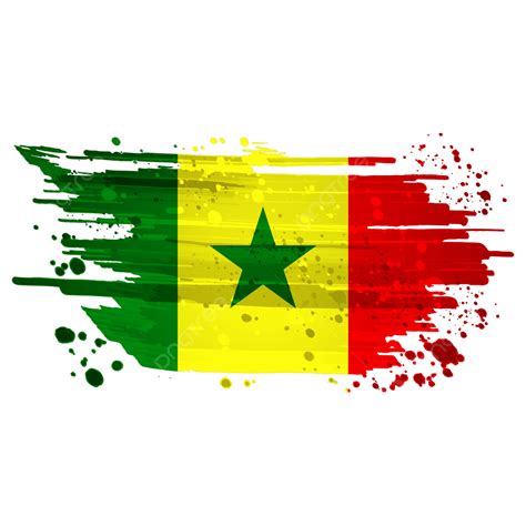 Senegal Flag Png Transparent Senegal Flag Watercolor Paint Brush