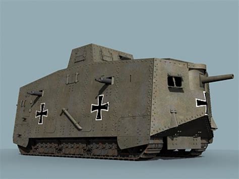 Wwi German Tank A7v 3d Model