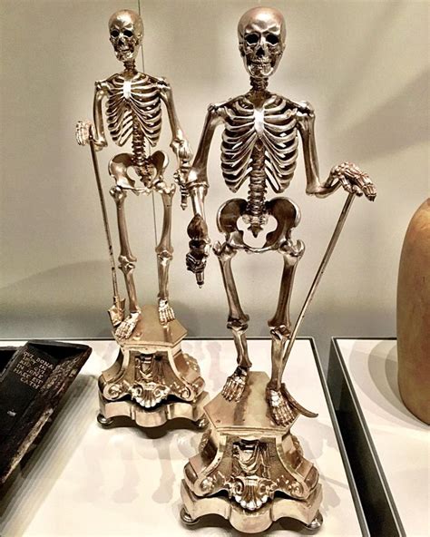 A Pair Of Silver Memento Mori At The Wellcome Collection Museum On The