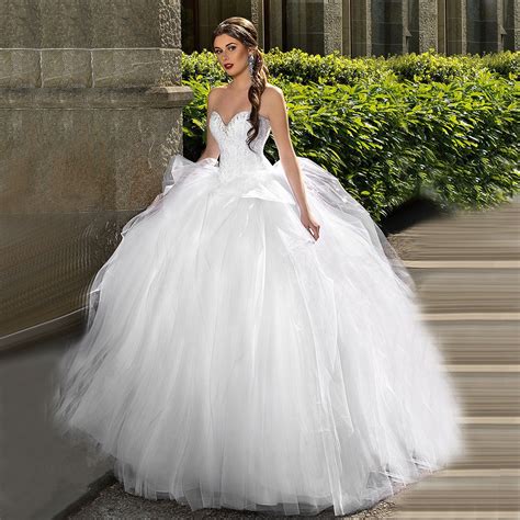 Mansa 2016 Hot Selling Style Big Ball Gown Wedding Dress Sweetheart