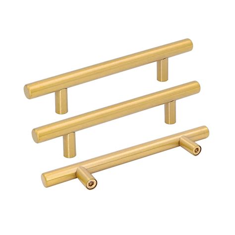Buy Goldenwarm 10 Pack Brushed Brass Cabinet Pulls Drawer Handles Gold
