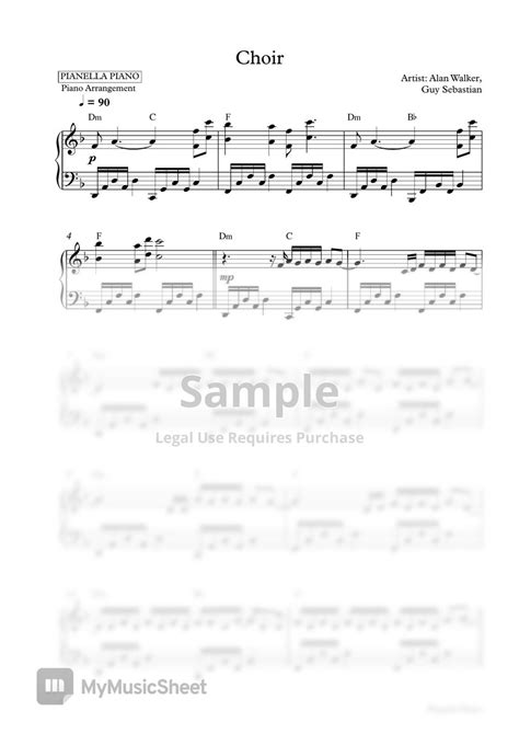Alan Walker Guy Sebastian Choir Piano Sheet 악보 By Pianella Piano