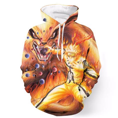 Naruto Sage Form Kyuubi Nine Tails Fox Colorful Anime Hoodie