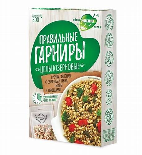 АЛТАЙ Гречка зеленая с семенами льна и тыквы и овощами 300г Правильные Картинка - АЛТАЙ Гречка зеленая с семенами льна и тыквы и овощами 300г Правильные