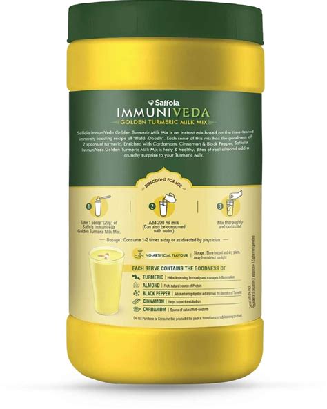 Buy Saffola Immuniveda Golden Turmeric Milk Mix G Immunity Booster