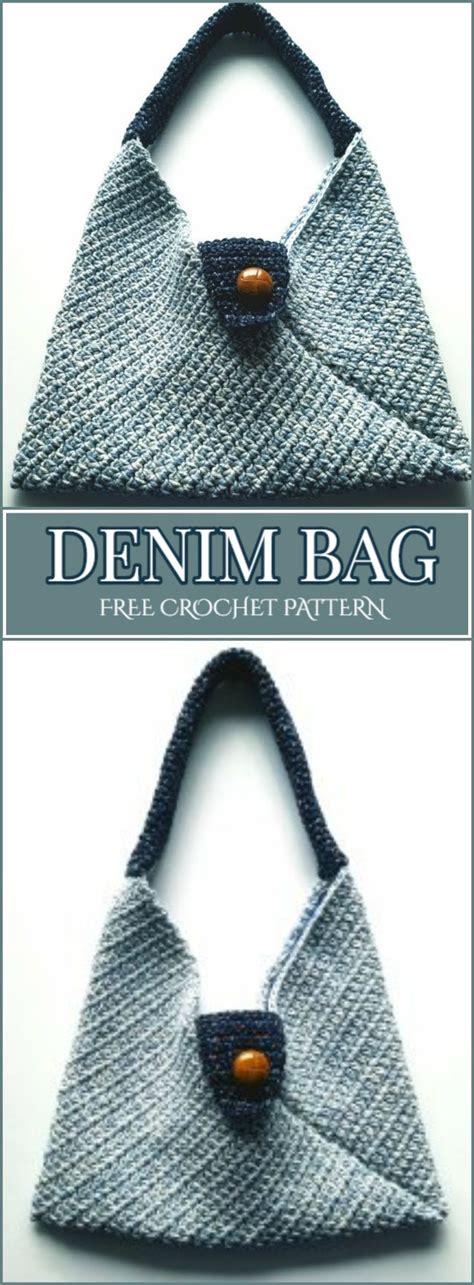 Denim Bag Free Crochet Pattern | Crochet bag pattern free, Crochet bag pattern, Bag pattern