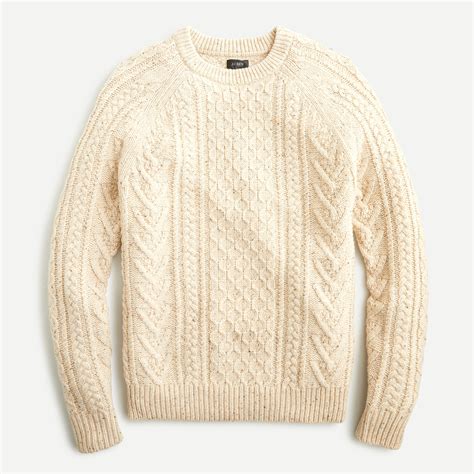 New Jcrew Rugged Merino Wool Cable Knit Sweater In Donegal Ba309 Xl