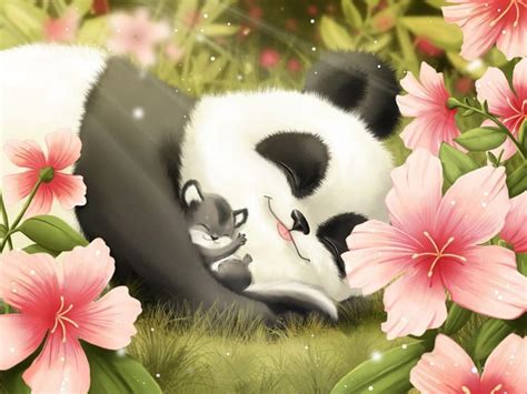 Spring Pandas Wallpapers Wallpaper Cave