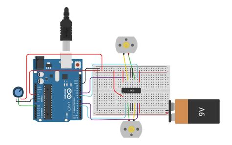 Circuit Design L293d Potentiometer Control Tinkercad