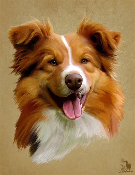 Realistic Dog Portrait Headshot Painting Canine Art Dog Art Animal