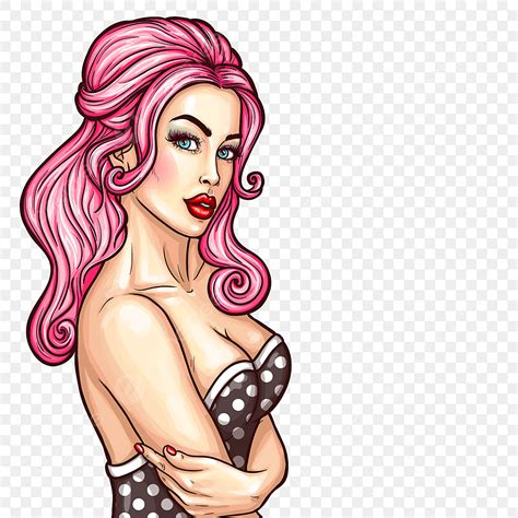 Pin Up Girl Vector Art Png Vector Pop Art Pin Up Illustration Of A Sexy Girl In A Seductive