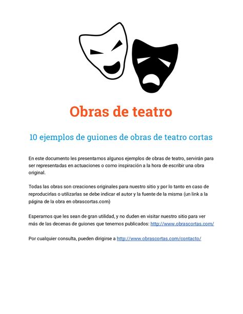 Calaméo 10 Ejemplos De Guiones De Obras De Teatro Cortas