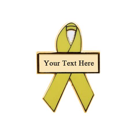 Yellow Personalized Cause Awareness Ribbon Pins