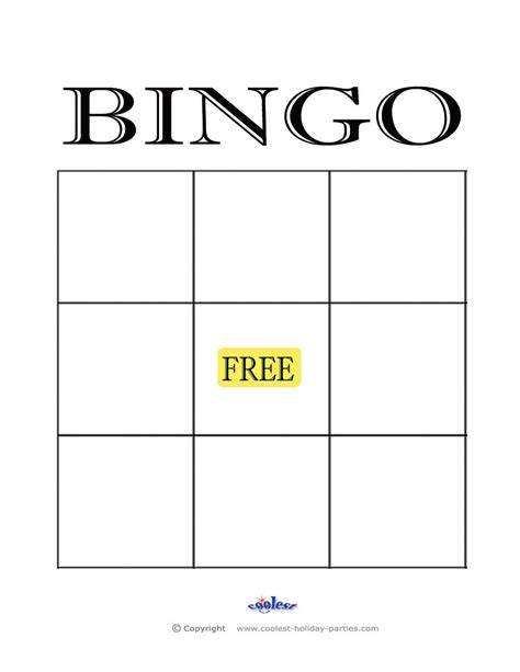Free Printable Blank Bingo Cards Template Bingo Card Template Bingo