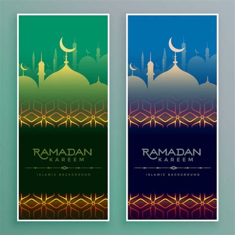 Free Vector Stylish Ramadan Kareem Islamic Banners