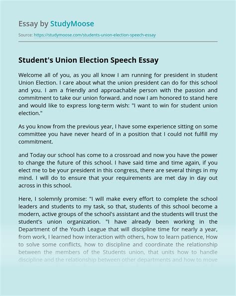Freedom of expression and the brooklyn animal farm essay on old major's speech the novel animal farm by george orwell begins with old major's famous speech, which incites the other. Student's Union Election Speech Free Essay Example