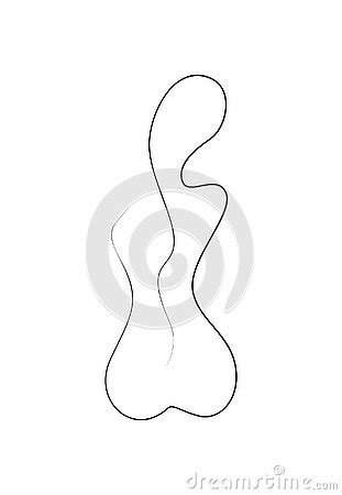 One Line Drawing Nude Female Body Beauty Woman Back Vector Illustration Cartoondealer