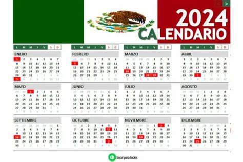 Calendario M Xico Con D As Festivos Para Imprimir