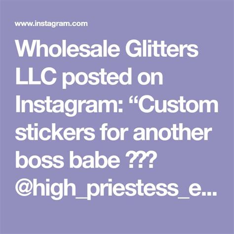 Wholesale Glitters Llc Posted On Instagram Custom Stickers For