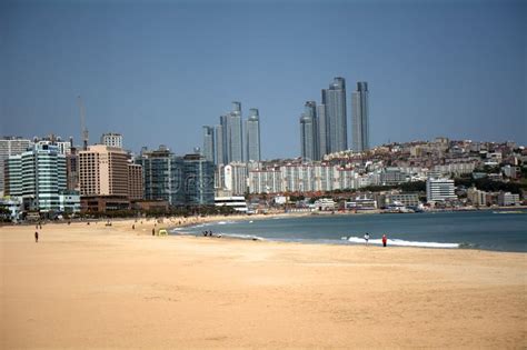 Haeundae Beach Busan Korean Republic Editorial Photography Image Of
